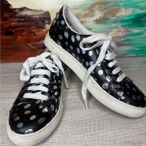 Marc Jacobs Black and Silver Polka Dot Sneakers